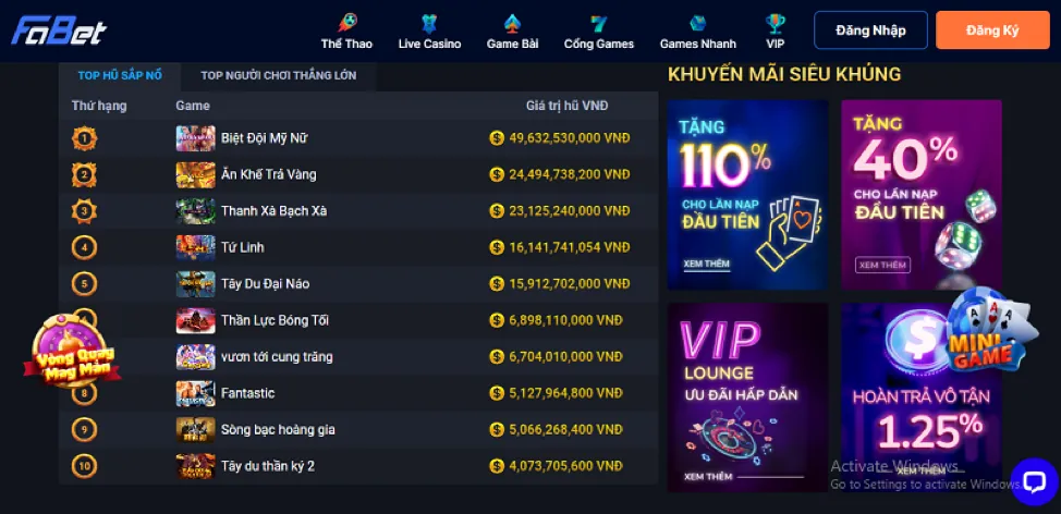 Khuyến mãi cá cược thể thao 01win55
